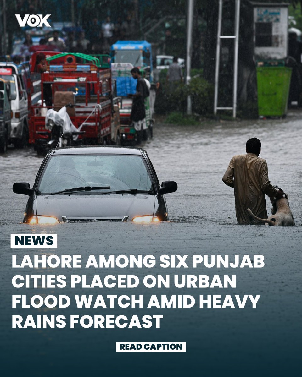 jimenezeddie's tweet photo. Pakistan’s Meteorological Department warns of urban flooding in six major Punjab cities within 24 hours as heavy monsoon rains threaten low-lying areas, infrastructure, and daily life. Residents should take precautions. https://t.co/zsqns17LC1