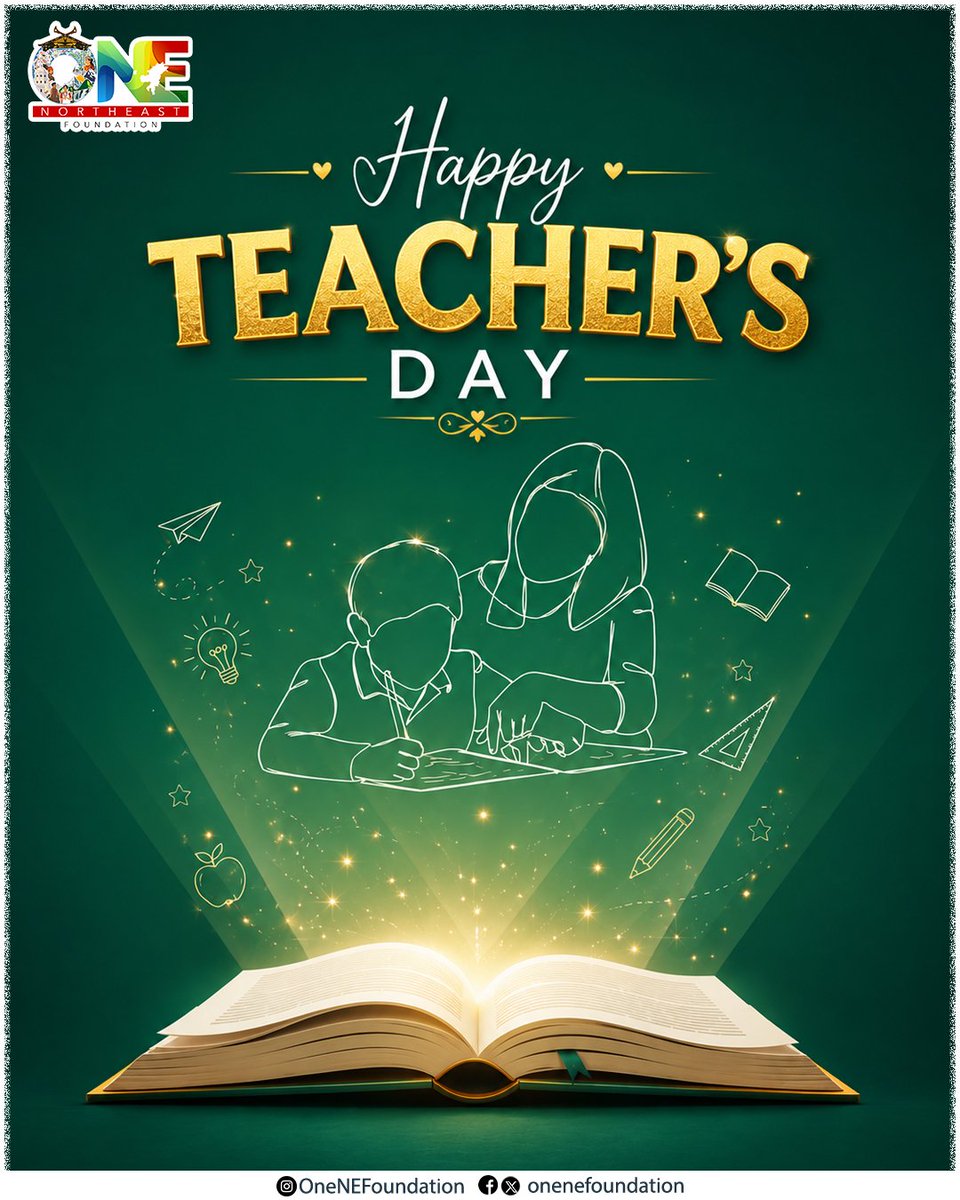 OneNEFoundation's tweet photo. To the mentors who ignite curiosity and empower young minds. Happy Teachers’ Day! Thank you for your dedication to building a better tomorrow.

#ONE #OneNorthEast https://t.co/z6RGMj7mUx