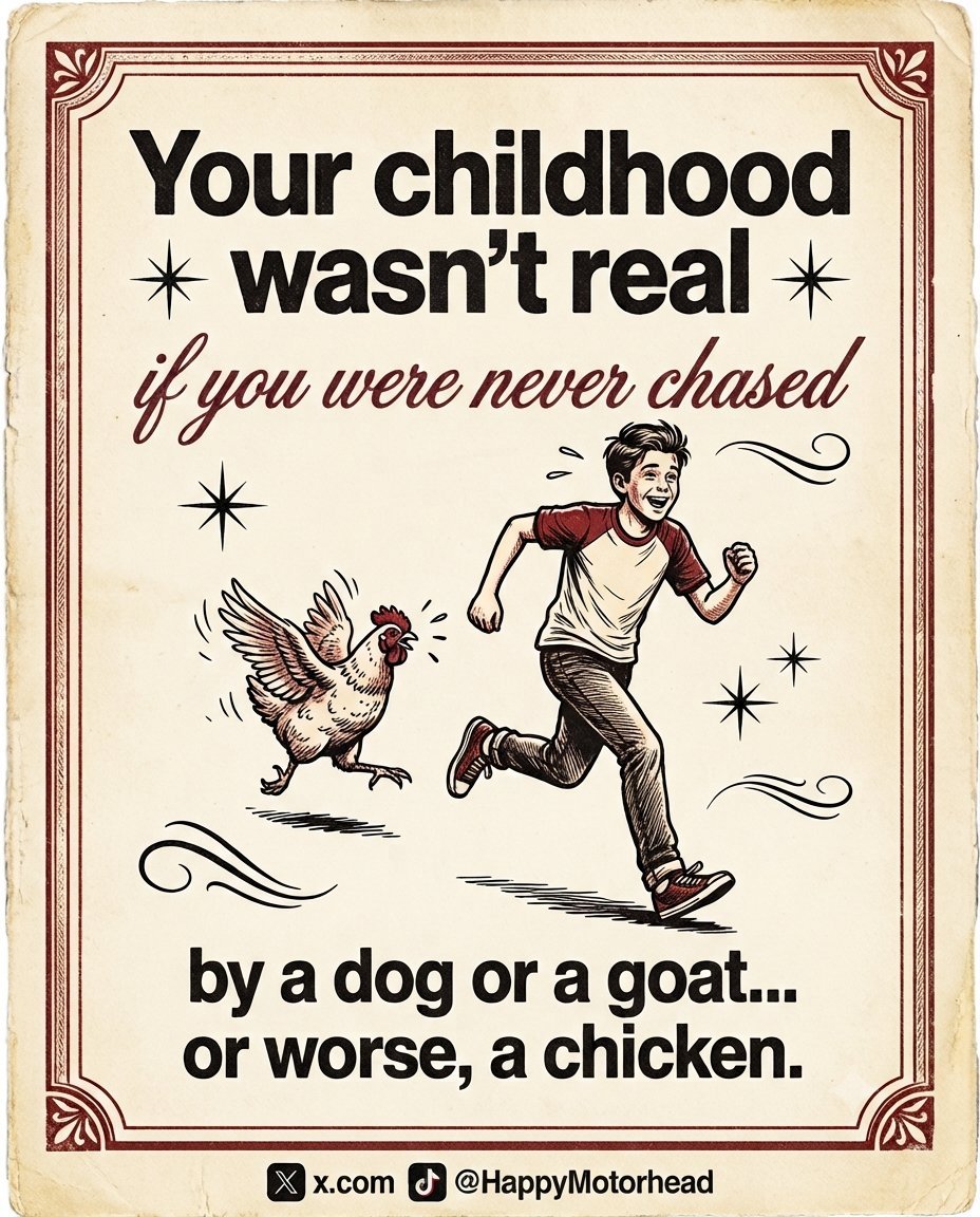 HappyMotorhead's tweet photo. Alright, fess up: dog, goat, or chicken?

​#ChildhoodMemories #Nostalgia #ChickenRun #FarmAnimals #Retro https://t.co/InpE6Y7pjg