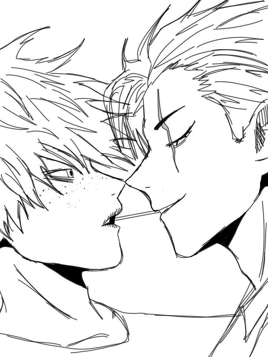 0_182indu's tweet photo. Hmm, Hayren is annoyed with Dante for not letting him kiss her, and Wing and Red seem to be sharing a single Pocky stick, huh?
#fogland https://t.co/M8hruKRefP