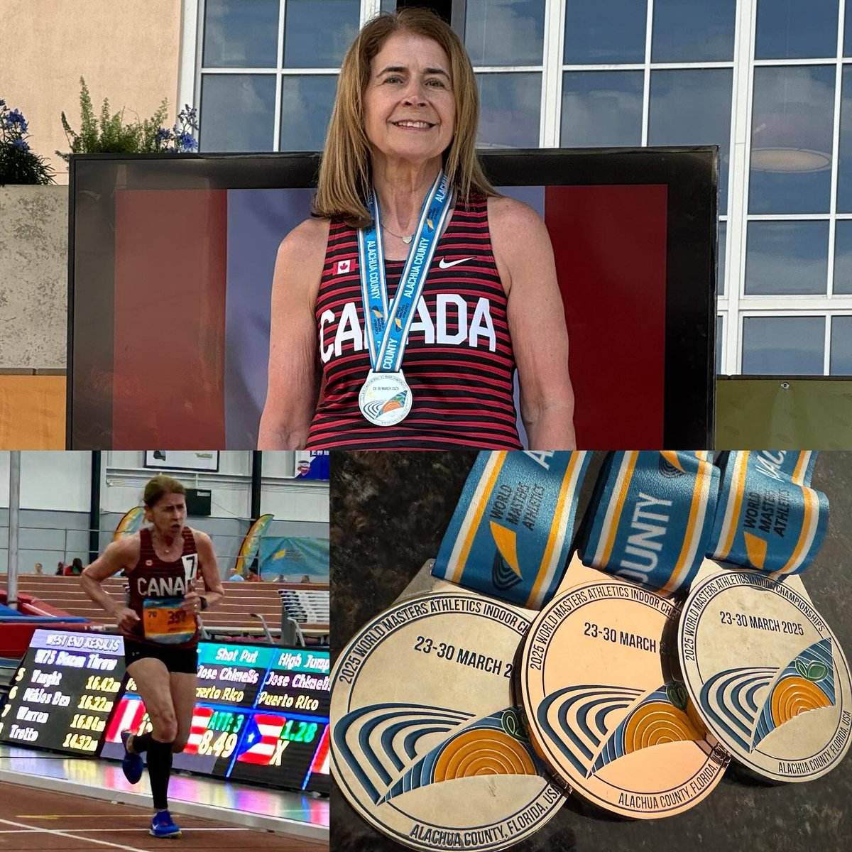 SiuSellejf's tweet photo. I had an incredibly rewarding week at the 2025 World Masters Athletics Indoor Championships in Gainesville, Florida. I won 2 silver medals and 1 bronze for Canada—my first individual World medals. I couldn’t be happier. https://t.co/trYUKGADWi