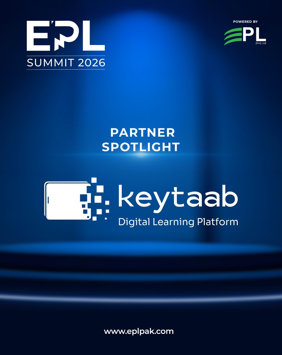 eplsummitpk's tweet photo. We are proud to highlight 𝗞𝗲𝘆𝘁𝗮��𝗯  - 𝗗𝗶𝗴𝗶𝘁𝗮𝗹 𝗟𝗲𝗮𝗿𝗻𝗶𝗻𝗴 𝗣𝗹𝗮𝘁𝗳𝗼𝗿𝗺 as an official 𝗽𝗮𝗿𝘁𝗻𝗲𝗿 for 𝗘𝗣𝗟 𝗦𝗨𝗠𝗠𝗜𝗧 𝟮𝟬𝟮𝟲: 𝗥𝗲-𝗘𝗻𝗴𝗶𝗻𝗲𝗲𝗿𝗶𝗻𝗴 𝗗𝗶𝗴𝗶𝘁𝗮𝗹 𝗖𝗼𝗺𝗺𝗲𝗿𝗰𝗲! https://t.co/kZanR3LVhG