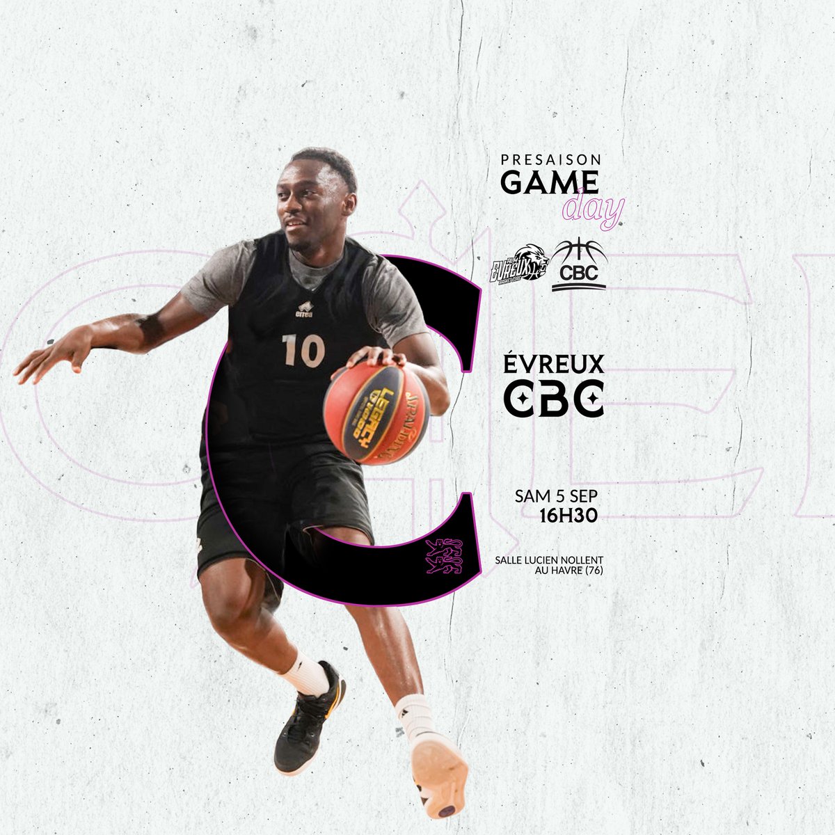 CaenBC14's tweet photo. 𝙅𝙤𝙪𝙧 𝙙𝙚 𝙢𝙖𝙩𝙘𝙝 🤗
Présaison : acte 2
⚔️ @ALMEvreux 
📌 AuHavre
⌚️ 16h30

Go CBC 💪

#CBCFamily https://t.co/MJzQSIkCHw