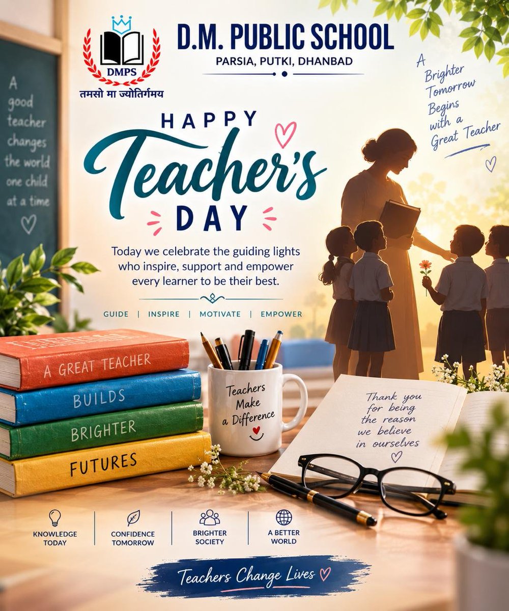 Dmps_official's tweet photo. 🌟 Happy Teacher’s Day! 🌟
Behind every confident mind and successful future is a teacher who guides, inspires, motivates, and empowers.  📚❤️

#HappyTeachersDay #TeachersDay #ThankYouTeachers #DMPS #NurturingMindsBuildingFutures https://t.co/2S26WYsmjz