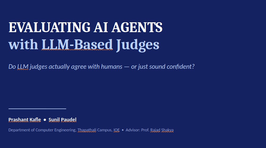 PrashantK7738's tweet photo. Everyone's shipping AI agents. Almost no one is checking if their outputs are actually correct.

I spent a week building an eval pipeline to test this — and found something that should worry anyone using "LLM-as-a-judge." https://t.co/DrX0dbQhjN