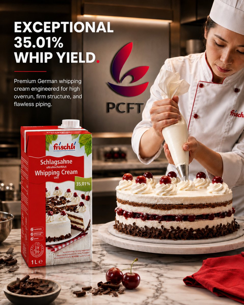 ChoiceFoodstuff's tweet photo. Frischli Whipping Cream 35.01% delivers premium German dairy quality with impressive volume and reliable hold—ideal for cakes, pastries, desserts &amp; professional pastry kitchens.

👉 Order: https://t.co/65crNwHISz

#WhippingCream #PastryChef #HORECA #FoodServiceUAE #PremiumChoice https://t.co/p3YCatHJxd
