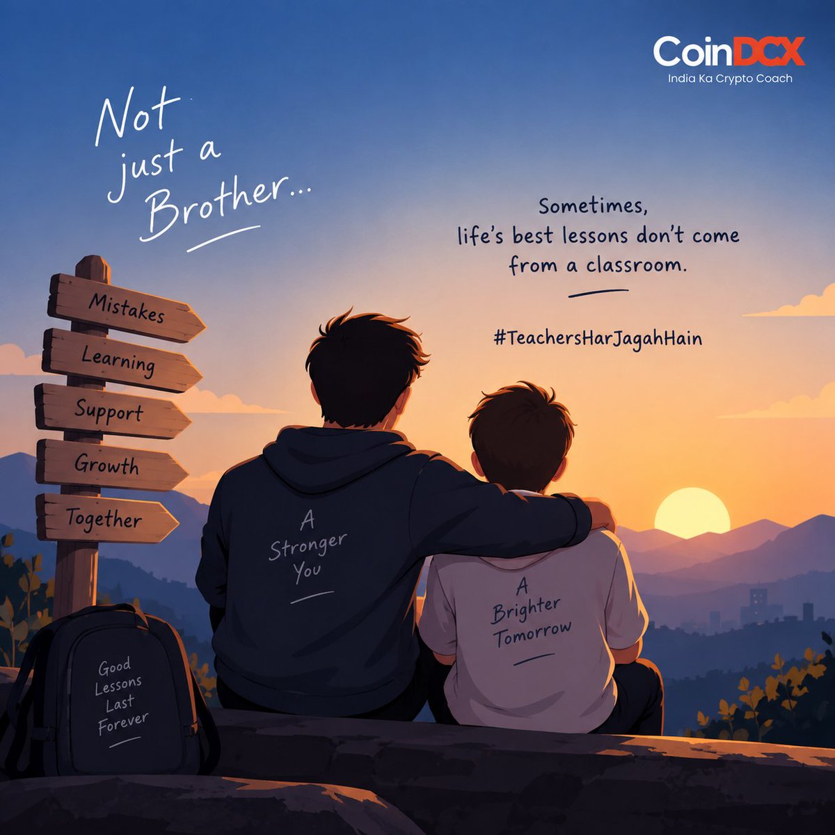 ram28714's tweet photo. @CoinDCX My brother never called himself a teacher, but he taught me one thing I’ll always remember: keep moving forward, even when things don’t go your way.

Some teachers teach with words.
My brother taught me by example. ❤️

#TeachersHarJagahHain @CoinDCX https://t.co/pOC9Sm4qSa