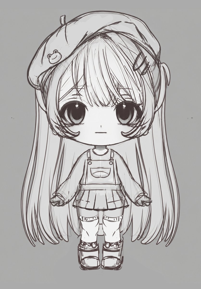 KaylaKJerrika's tweet photo. Okay, I’ve decided to dedicate the next two weeks to drawing a chibi model. I haven’t drawn one before, so I really hope it turns out cute! I made a little sketch, but I think I’ll probably change a lot of things along the way, as always. https://t.co/w6YSFx2kza