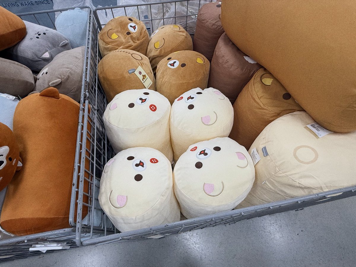 1okuve's tweet photo. 이마트여름리락쿠마바디필로우 구경하고잇엇는대,
직원분이 개뚱뚱털복숭쿠마필로우 
쓱채워넣고가심 https://t.co/GK712LZpow