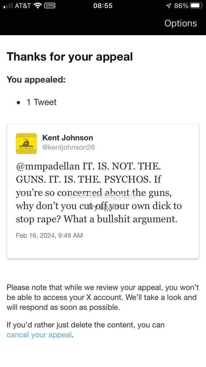 TheRedPill_IAP's tweet photo. @elonmusk @X @Support it has been 932 days - 22,368 hours - since @kentjohnson26’s account was frozen, pending appeal review on a 12 hour alleged infraction. Can you explain why it has been so long? Is there a backlog you’re working through? If so, when will this be resolved? https://t.co/CFfFCZfdSx