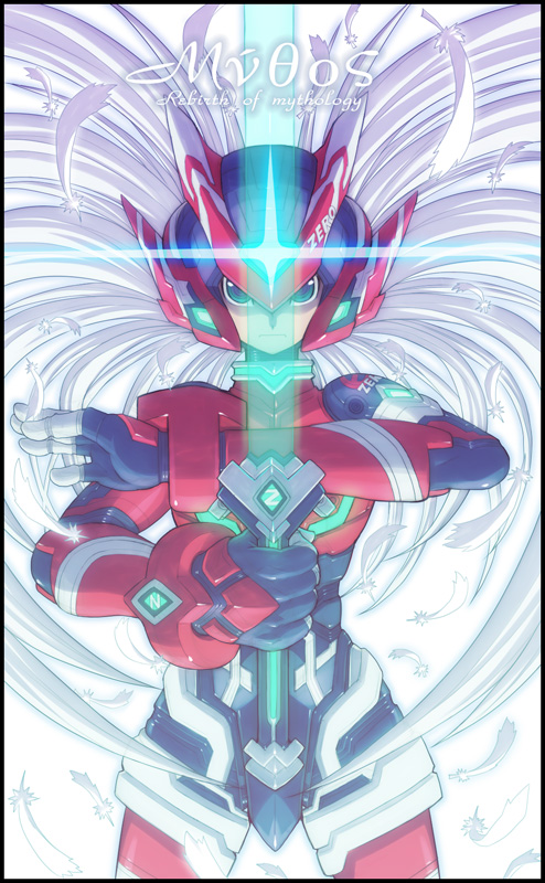 GO_Guiltism's tweet photo. そういや、すっかりミュトスゼロで定着しちゃったけど、これ、そもそもは『REMASTERED TRACKS ROCKMAN ZERO Mythos』用のジャケットイラストに用いられたデザインで、オーダーはいっぽーさんからレリーフと聞いたことがあります。

なので、厳密には長いですけど『REMASTERED TRACKS ROCKMAN ZERO Mythos Ver.』になるのかな。Mythosだけだと、地味に何を指してるのか分からないので。

私のイラストは『Mythos』の意味を汲み取って『神話の再生』としたり、そこからの発想でリバース（Re:birth/Reverse）というキーワードが生まれてロクシエやＺＲまで続くコンセプトにもなっています。

※この『Mythos』がヒントでロックマンゼロ自体が『後世から見た物語＝神話』のようなものではないか？という解釈が私の中で生まれました。だからキャラデザや設定などＸシリーズと違っていても良いのだと。

そんでもって、このMythosもそもそもは『ロックマンゼロコレクション』に合わせてのアルバムで、ブックレットを読むとアレンジャーの川上領さんの意向が大きく影響した作品だと分かります。