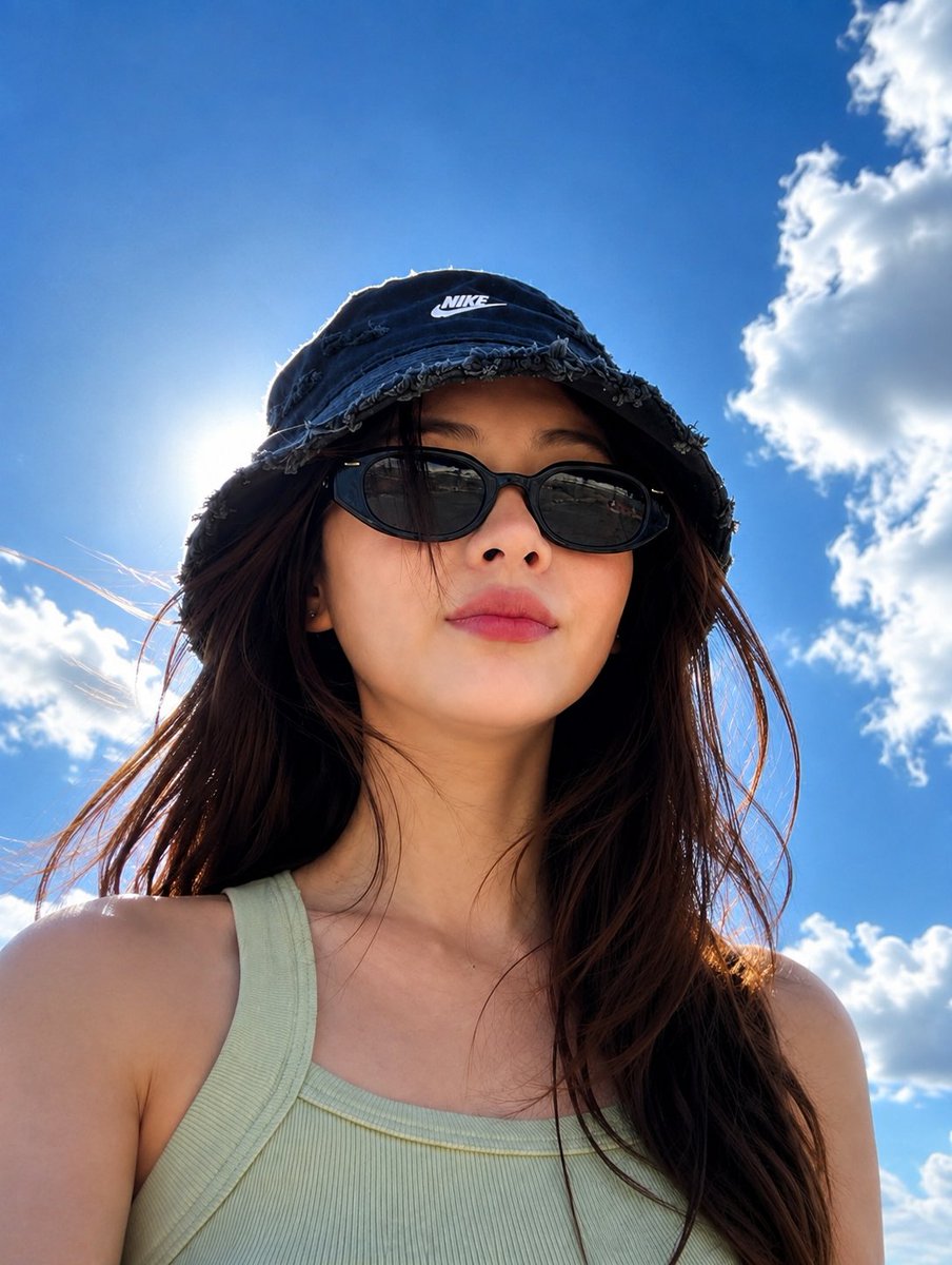 Low-Angle Outdoor Selfie Portrait