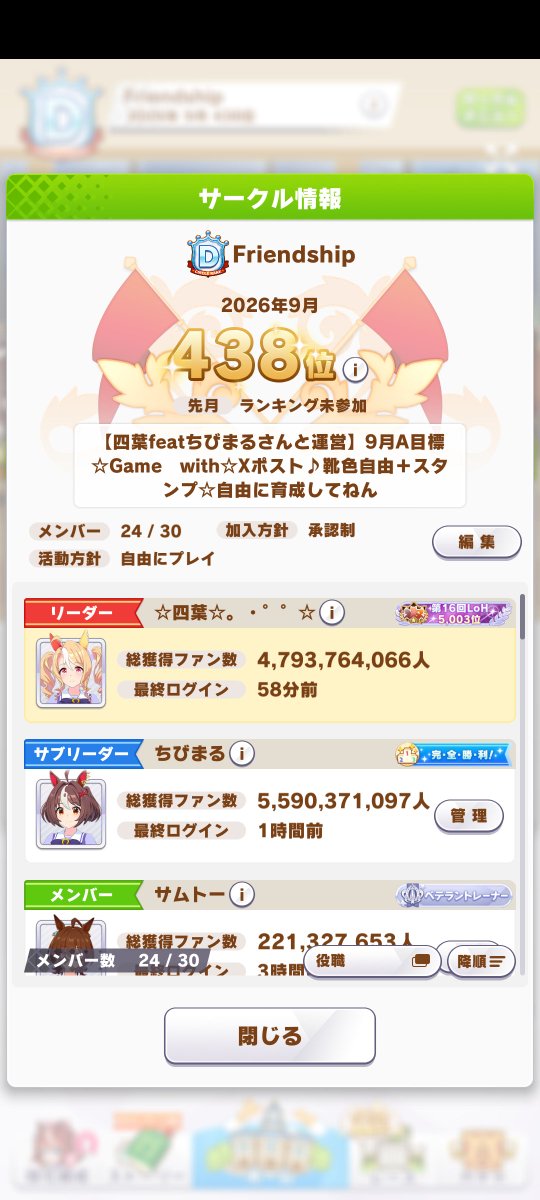 randikool1020's tweet photo. @arataso_kai2 四葉といいます🍀出来立てのサ−クルですが良かったら来られますリーダーは2人とも S ランカーです現在A+339位詳細はゲームウィズを見てください♥️ https://t.co/sWlo0PT2zn