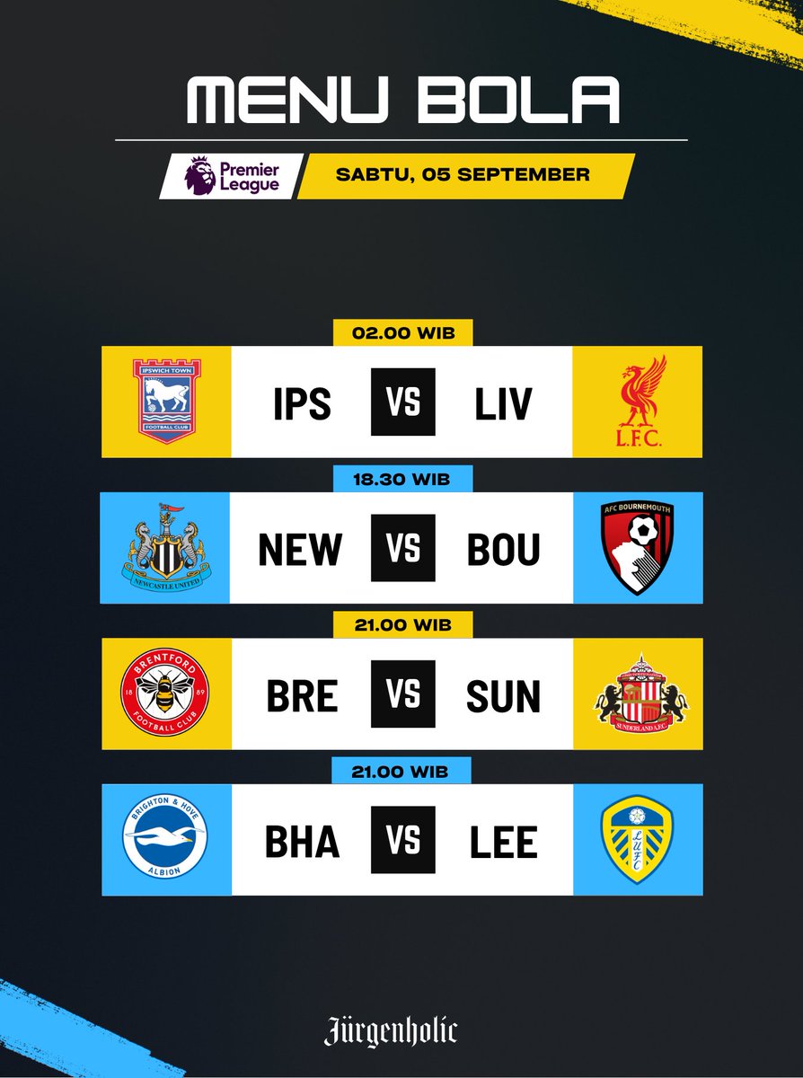 thejurgenholic's tweet photo. #MENUBOLA PREMIER LEAGUE HARI INI: 👨‍🍳

Prediksi rata kiri atau kanan? 🤔 https://t.co/FMrmnzzf1c
