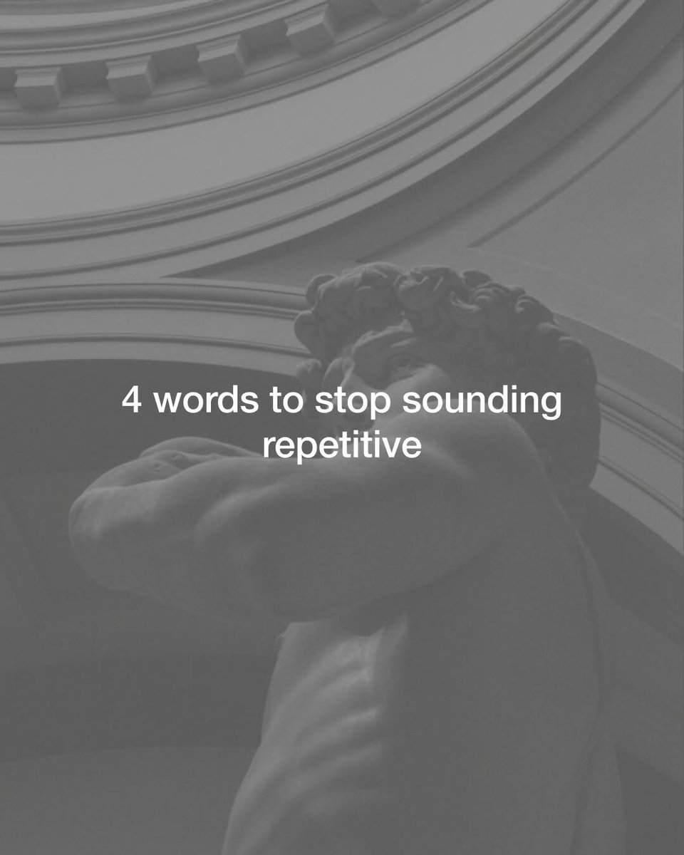 jayceeM8kelleRP's tweet photo. Keep reaching for the same word? It happens to all of us. These 4 alternatives are natural, easy to use, and practical in real-life situations. Save it so you can revisit it when you're stuck. https://t.co/HANGMOq3Dg