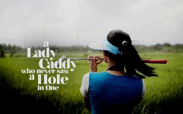 mekitron's tweet photo. reminds me of the promo materials for anggi noen's a lady caddy who never saw a hole in one (2013)

dialognya penuh objectivikasi terhadap si lady caddy:
- "Seragammu apik, topimu lucu.”
- “Sopo wae sing mbok kancani?” ("kancani" di sini adalah sindiran bahwa si lady caddy merangkap menjadi sex worker)

dan gongnya:
- “Susumu tambah gede."

kalau ga ada caption di akhir film ttg perebutan lahan di di desa sariharjo thn 1997 maka film ini can be read as just abt some horny dude who wants to play golf an ambition above his station in life since he doesnt even have a golf stick (symbolism of impotence?) but insists on playing imaginary golf with an imaginary nine iron and then got totally turned on when some military men arrive in the distance in a land rover (tiba2 dia menggenggam clurit di tangannya, suddenly so virile seeing men in uniform!)
