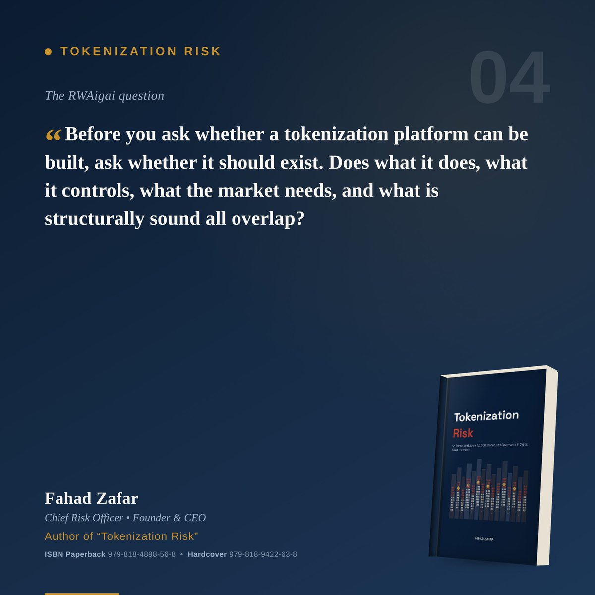 TokenizationRsk's tweet photo. "Tokenization Risk"
An Executive Guide to AI, Compliance, and Governance in Digital Asset Platforms

https://t.co/aJC7kKbuih…

#TokenizationRisk #Tokenization #Risk #AI #DigitalAssets #Blockchain #quote #quotesoftheday https://t.co/MWVfcU3XIP