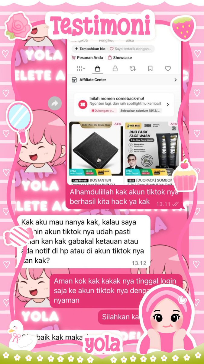 kvesini's tweet photo. JASA PEMULIHAN AKUN/DELETE AKUN, BERGARANSI RESMI GUYSS

KENDALA :#zonajajan
🌷PULIHKAN CHT WA LAMA
🌷JASA SADAP WA/IG
🌷LUPA PASWORD &amp; LUPA DATA2
🌷JASA HAPUS AKUN ALL SOSMED
🌷JASA PULIHKAN AKUN ALL GAME
GOGGLE ,GMAIL,INSTAGRAM,TWITER, FB,TIKTOK,DLL #zonauang

Fast WA di BIO‼️ https://t.co/MjYYY8DdsQ