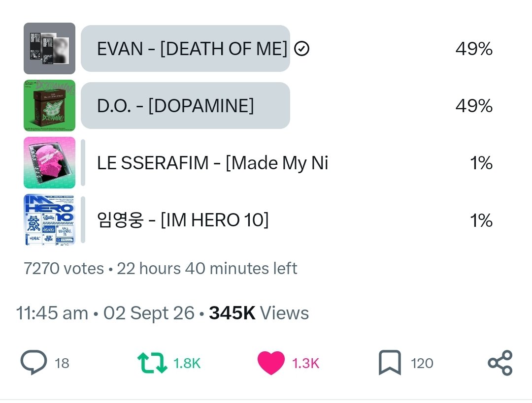 EvanVoting's tweet photo. [🗳] DUCKAD: 2nd Week of September Comeback Streaming Vote

EVERS! The Duckad poll ends tomorrow at 1 PM KST!

We are NOT leading in the app poll, so please make sure to drop your 100 VTS in the app’s poll every day!!! 

There’s also no big gap in the X poll, so we need more votes there as well. Please create more X accounts if you can and encourage others to vote for EVAN! 

Android: https://t.co/yx81EKPiWq…
iOS: https://t.co/7lXtlPurQl…
Xpoll: https://t.co/zSFqyGZ9mT… 

🎯: 1st Place
🗓: September 6, 1:00 PM KST

#EVAN #에반 @h_evva_n @evan_officialJP