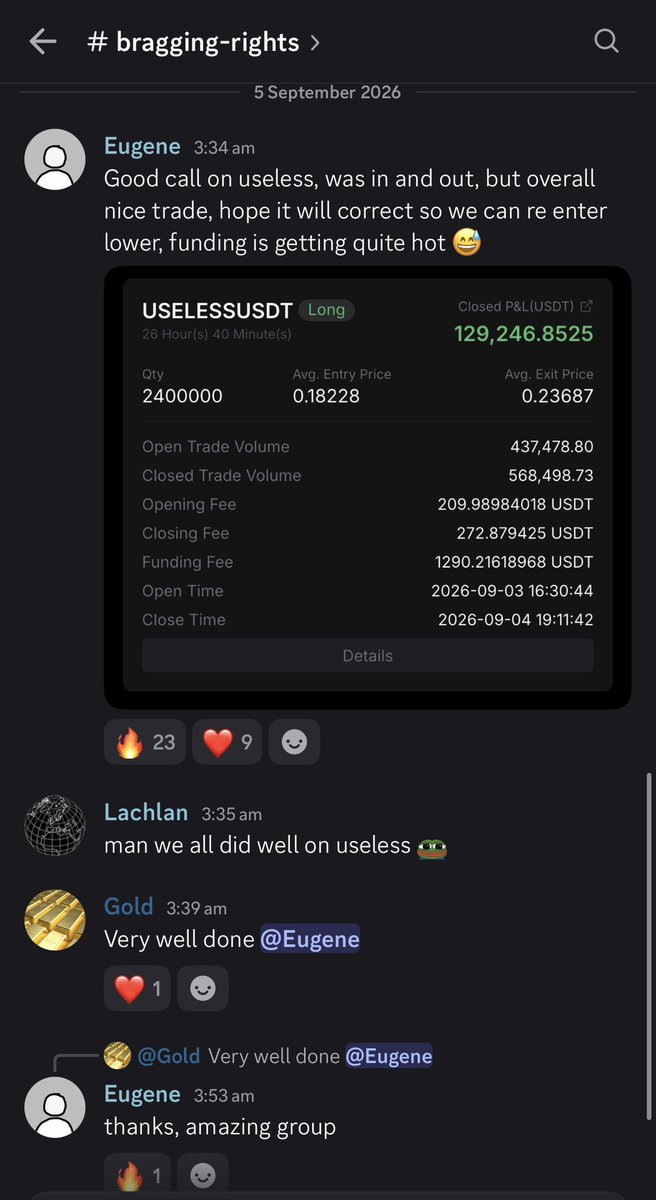 Emporia_Capital's tweet photo. Another 6 figure win from one of our members on $USELESS. The team has been absolutely killing lately @Gold_Cryptoz 

Emporia is just getting started, come trade with us: https://t.co/ZqgQDUBwa7 https://t.co/3NghFYCtGW