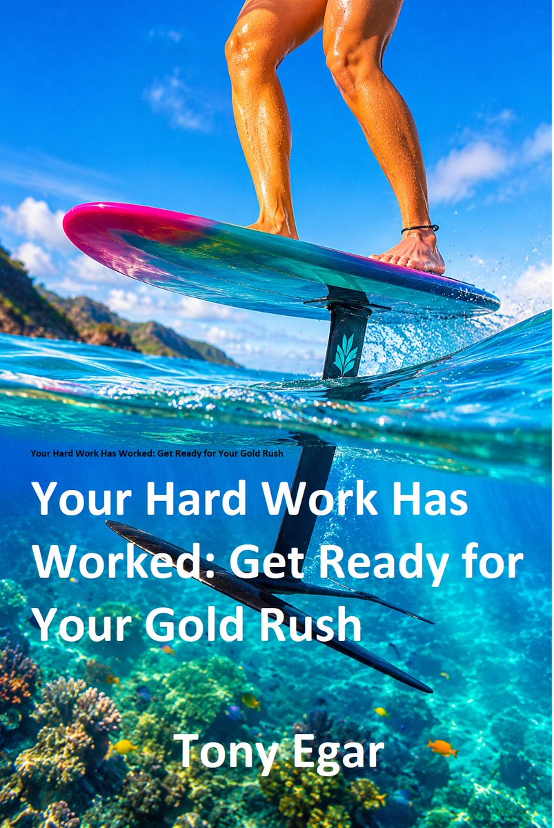 newideacoach's tweet photo. Your Hard Work Has Worked: Get Ready for Your Gold Rush  
https://t.co/TN5YzVU4fg
Feel like you’re putting in maximum effort but getting nowhere?
In this uplifting book, we use the surprising physics of the hydrofoil surfboard, drag drops by 90%. https://t.co/c46vbekGEy