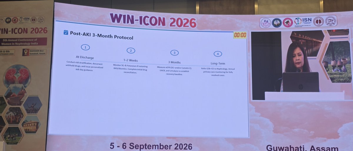 Sandyrvsdav's tweet photo. @WomenNeph_india @krithicism @drpriyajohn @DrAkshayaJ Always monitor patients in the near-term and long-term after an AKI episode
#WINICON2026 https://t.co/Bb4aSD0aU6