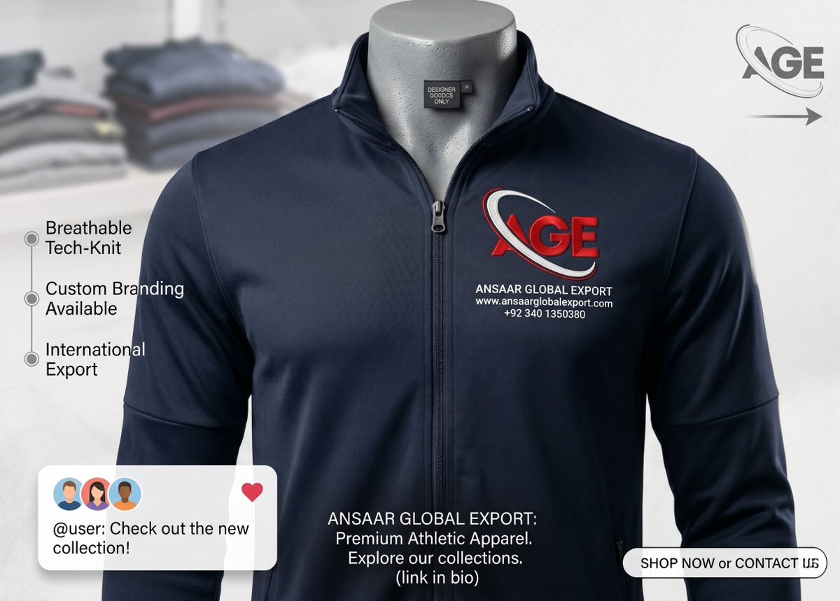 ansaarglobal's tweet photo. SportswearManufacturer #CustomSportswear #ApparelManufacturer #SportswearFactory #WholesaleApparel #ActivewearManufacturer #CustomGymWear #OEMManufacturer #GarmentExport https://t.co/1FvzFSKwsz