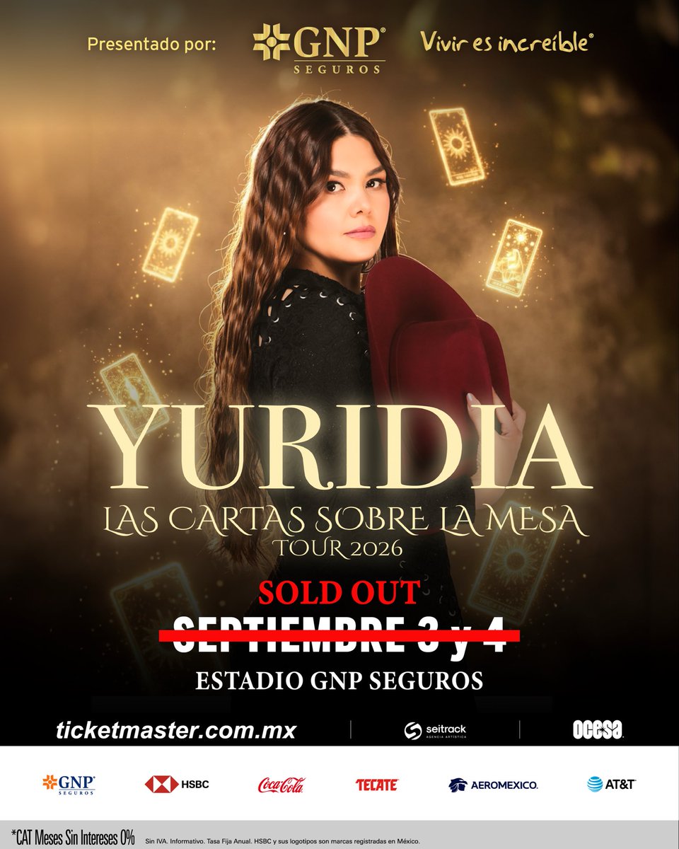 yuritaflowers's tweet photo. ¡DOS ESTADIOS GNP COMPLETAMENTE SOLD OUT! Gracias de todo corazón por tanto y por regalarme esta locura.!! 🤠✨ https://t.co/RtBx2YXeeA