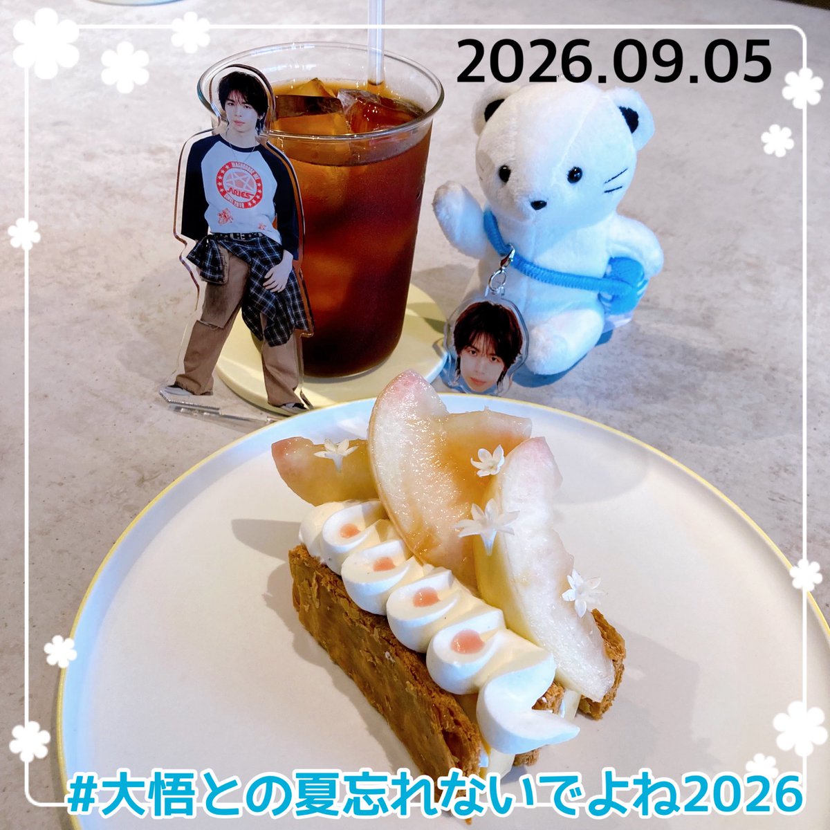 pitan_D5's tweet photo. 9月の大悟の日〜

今年の夏はなんといっても1stライブ‼️最高だった👍
思い出に残る夏になったよ😊
秋も冬も楽しいことがたくさんありますように…
先月行った福岡でおいしかったケーキ🍰

#毎月5日は大悟の日
#大悟との夏忘れないでよね2026
#小林大悟 
#TAGRIGHT https://t.co/Ef7ID2d9YI