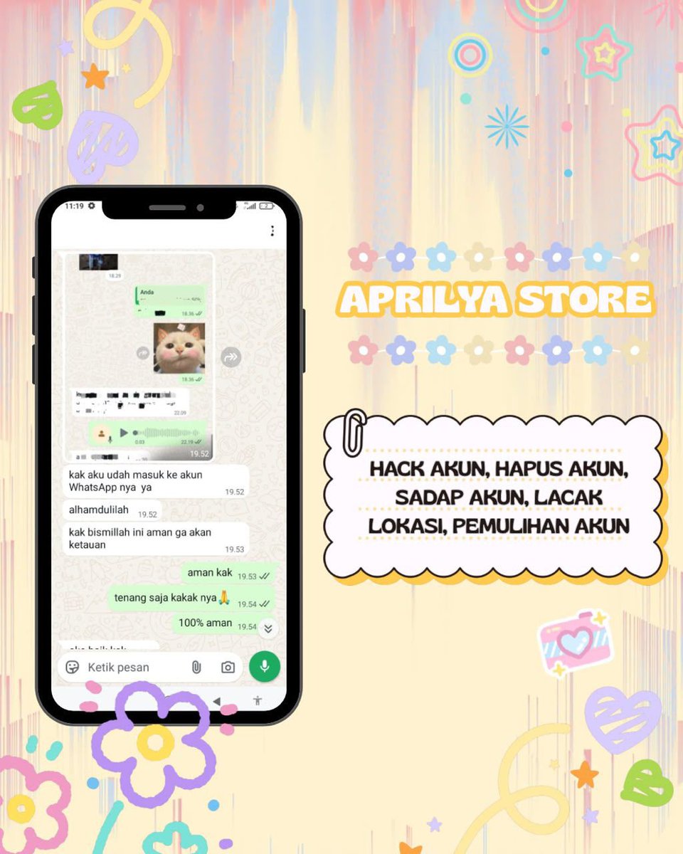 espresao's tweet photo. JASA PEMULIHAN AKUN/DELETE AKUN, BERGARANSI RESMI GUYSS

KENDALA :#zonajajan
🧸PULIHKAN CHT WA LAMA
🧸JASA SADAP WA/IG
🧸LUPA PASWORD &amp; LUPA DATA2
🧸JASA HAPUS AKUN ALL SOSMED
🧸JASA PULIHKAN AKUN ALL GAME
GOGGLE ,GMAIL,INSTAGRAM,TWITER, FB,TIKTOK,DLL #zonauang

Fast WA di BIO‼️ https://t.co/rk188RkA1Z