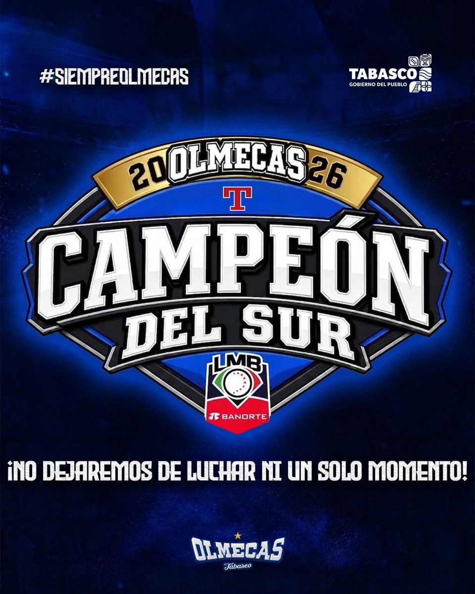 OlmecasTabasco's tweet photo. ¡SOMOS LOS CAMPEONES DE LA ZONA SUR! 🏆

Jugamos, ganamos y nunca dejamos de luchar ¡POR TABASCO!

A cada aficionado, este triunfo es de ustedes ¡NUNCA DEJEMOS DE SOÑAR PARA HACER LOS SUEÑOS REALIDAD! 👏🏽

#SiempreOlmecas https://t.co/Wg2wQm6sM2