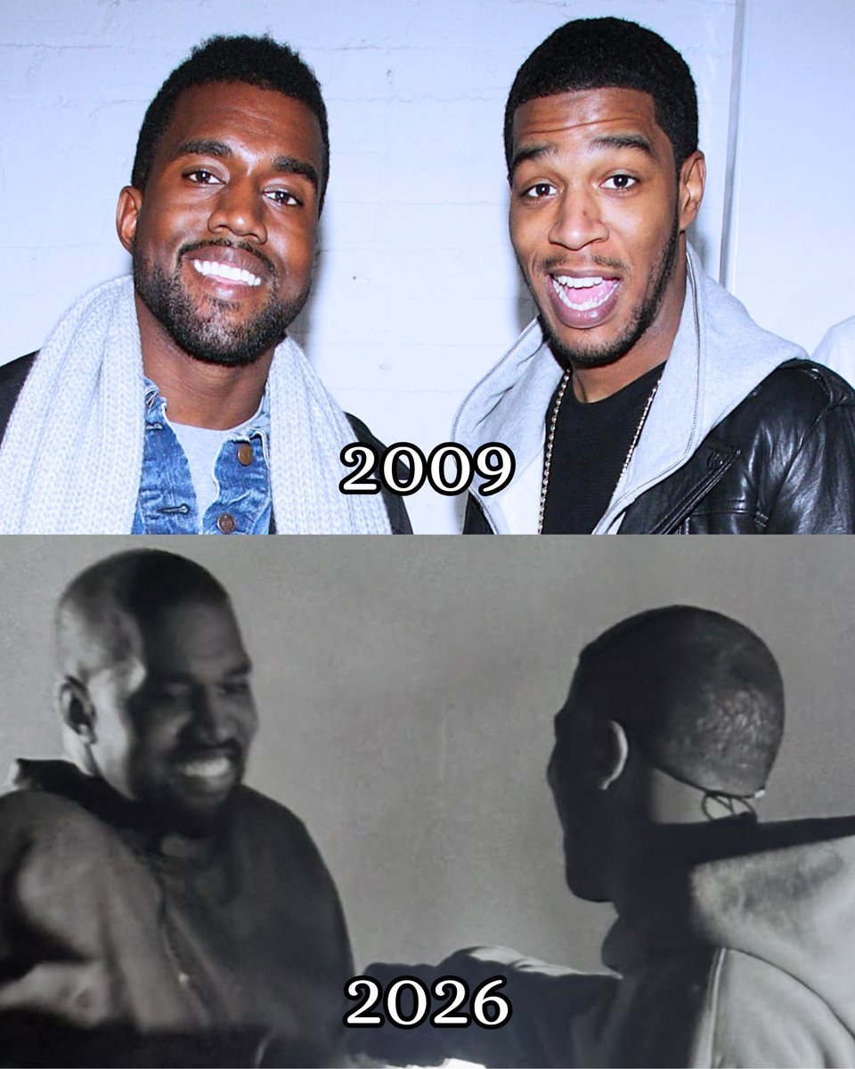 Rap's tweet photo. Kid Cudi &amp; Ye's evolution 🐐 https://t.co/3YX2SQbmpd
