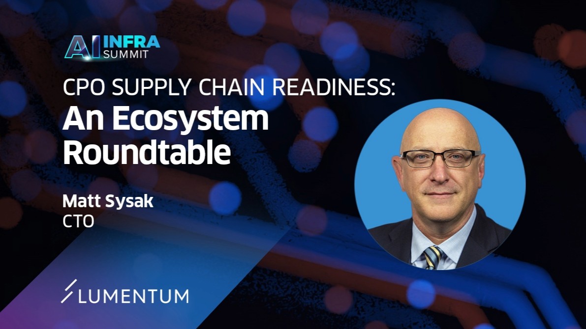 Lumentum's tweet photo. On Sept. 16, @Lumentum’s Matt Sysak will join “The CPO Summit: Scaling Co-Packaged Optics for the Next Era of AI Infrastructure.”

The invite-only briefing at the 2026 AI Infra Summit will explore what it will take to scale CPO to meet AI demands.

Agenda: https://t.co/N5UmTsrbrd https://t.co/rHjE2gTygk