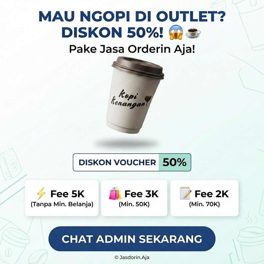 dipanggilbabe's tweet photo. ☕ KOPI SETENGAH HARGA? BISA!

Open Jasdor KOPKEN
Jasdorin.aja — 1.334 outlet, voucher 50%, jam buka live.

Belanja 70rb → bayar 42rb aja 🤯

Cek di bio / klik: https://t.co/ev0qpBePPe

#zonauang https://t.co/CCkAN57ulh