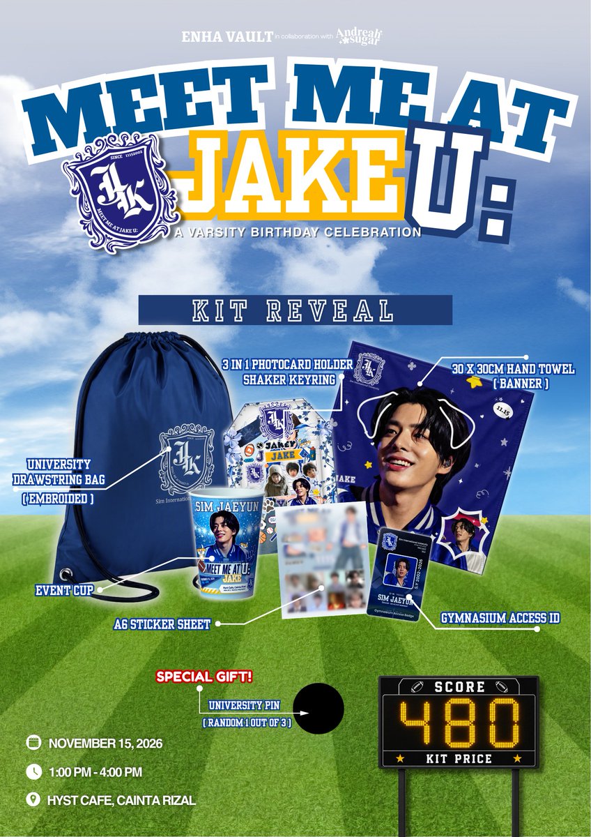 enhavault's tweet photo. If youโve been waiting to see whatโs coming to JAKE U, here it is. โจ
Get ready to see this one around JAKE U.
#MeetMeAtJakeU https://t.co/aynqPFtxNA