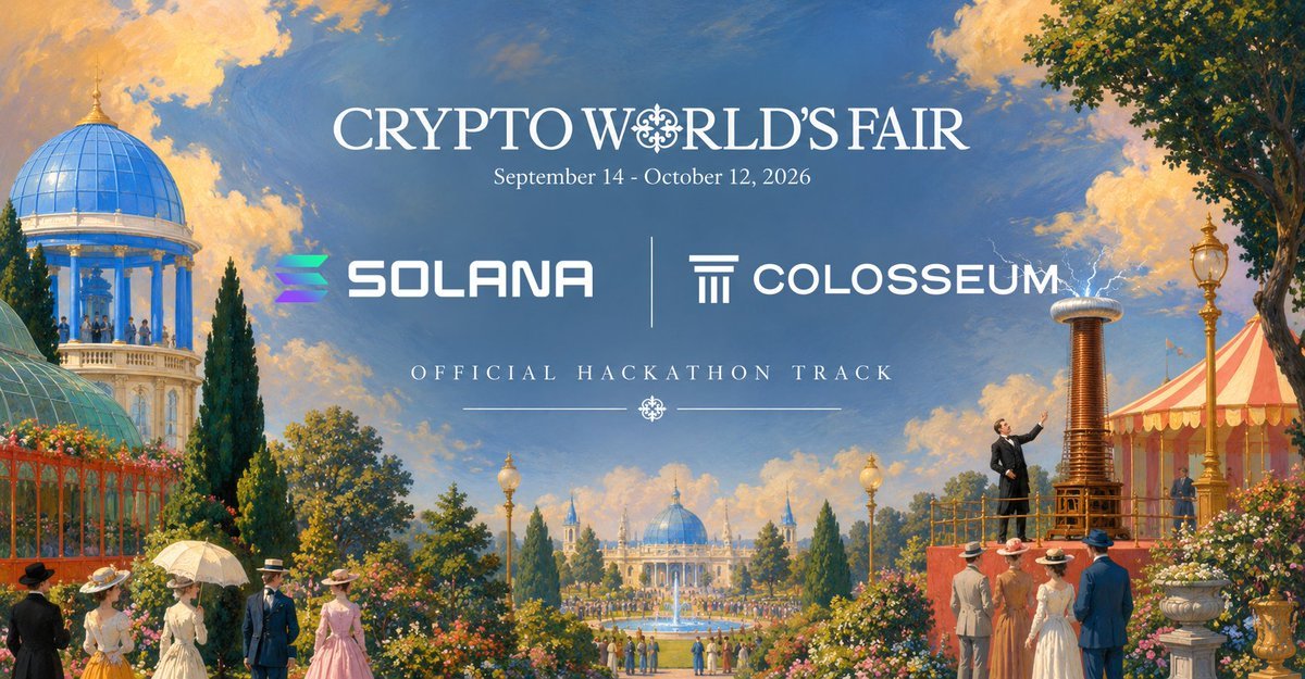 suraj_sharma14's tweet photo. One of the biggest blockchain hackathons of 2026 is approaching.

Crypto World’s Fair unites builders and founders across multiple ecosystems to launch breakout startups.

Supported ecosystems:
→ Solana
→ Ethereum
→ Hyperliquid
→ Base
→ Arbitrum
→ Zcash
→ Robinhood Chain

September 14 – October 12, 2026
Builders in crypto should watch this.

Link: https://t.co/CRTiElHh94