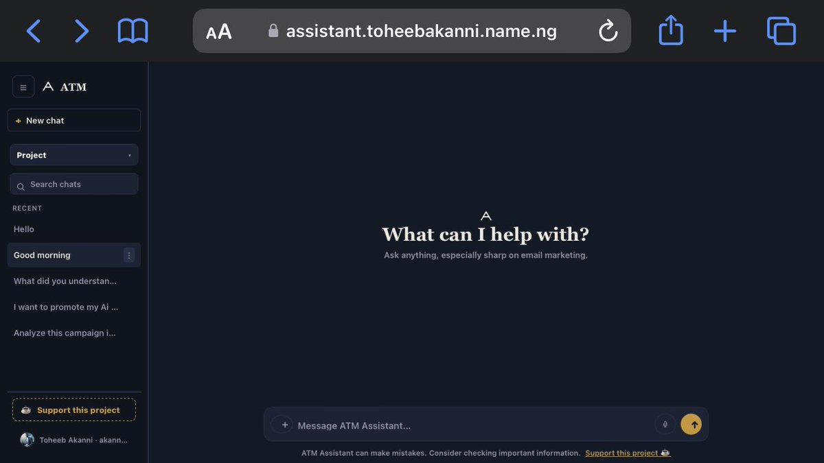 Akanni_Toheeb_M's tweet photo. I actually just launched a personal AI assistant trained around my expertise in email marketing and web design. It answers questions like "how do I write better subject lines" or "what should my website homepage include", for free, anytime. Worth a try https://t.co/iTk1GWLw4Q https://t.co/0DoxQlF2AB