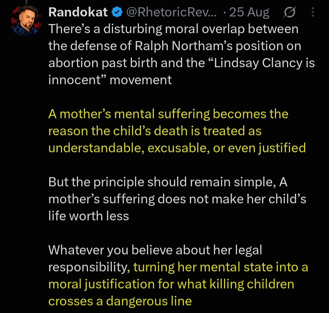 RhetoricRevolt's tweet photo. Lindsay Clancy Copycat Murder?

She spoke about the Clancy case

She said she did it under a religious/persecutory delusion, which is an insanity defense

Like many others, I knew there would be copycats since the dangerous line created by the Clancy case is that the claims of "mental health" would become a justification 

https://t.co/yuX14HZ0Y1…