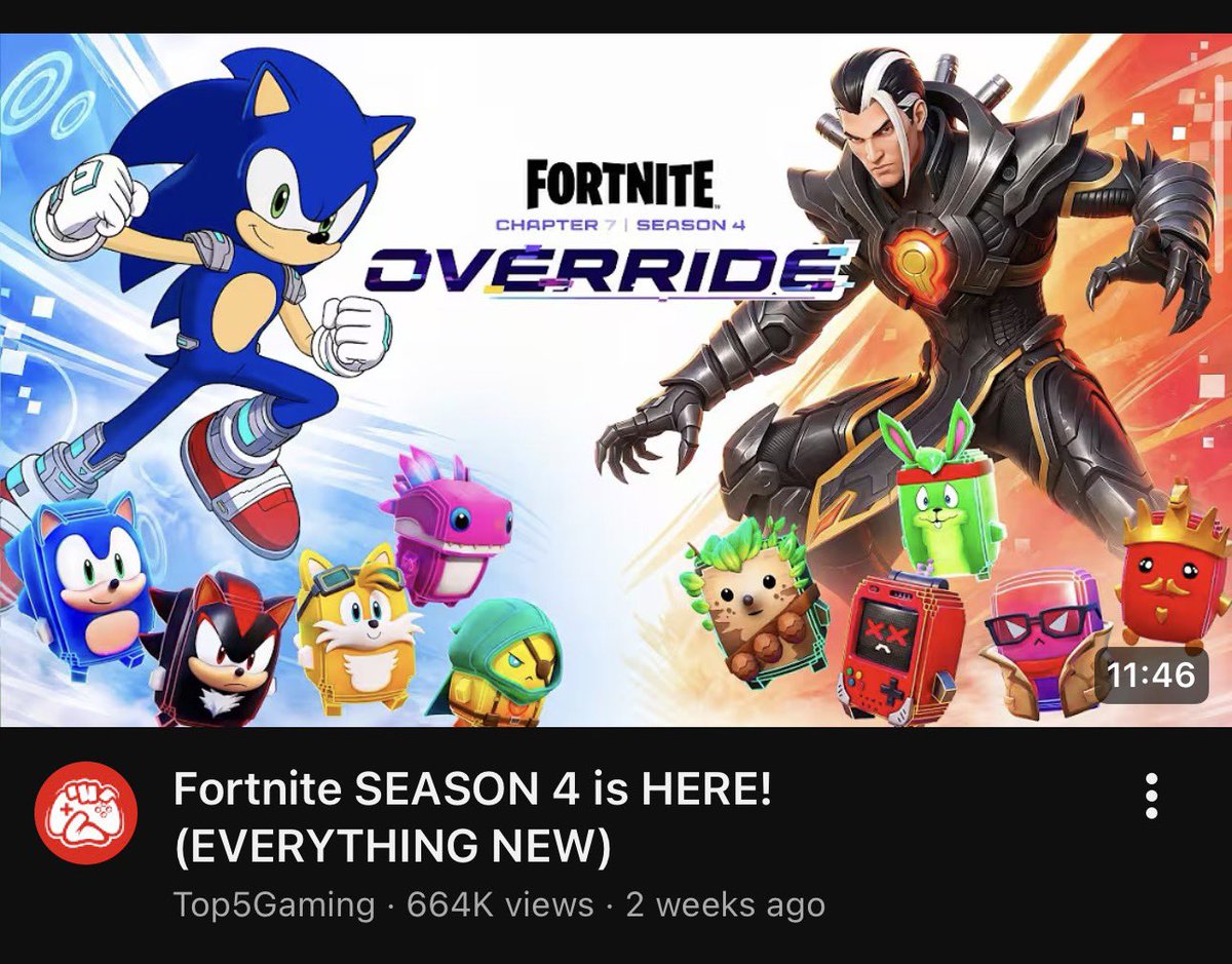 ScyanYT's tweet photo. Most big Fortnite YouTubers use AI thumbnails now 💀 https://t.co/wGWvVk83p5