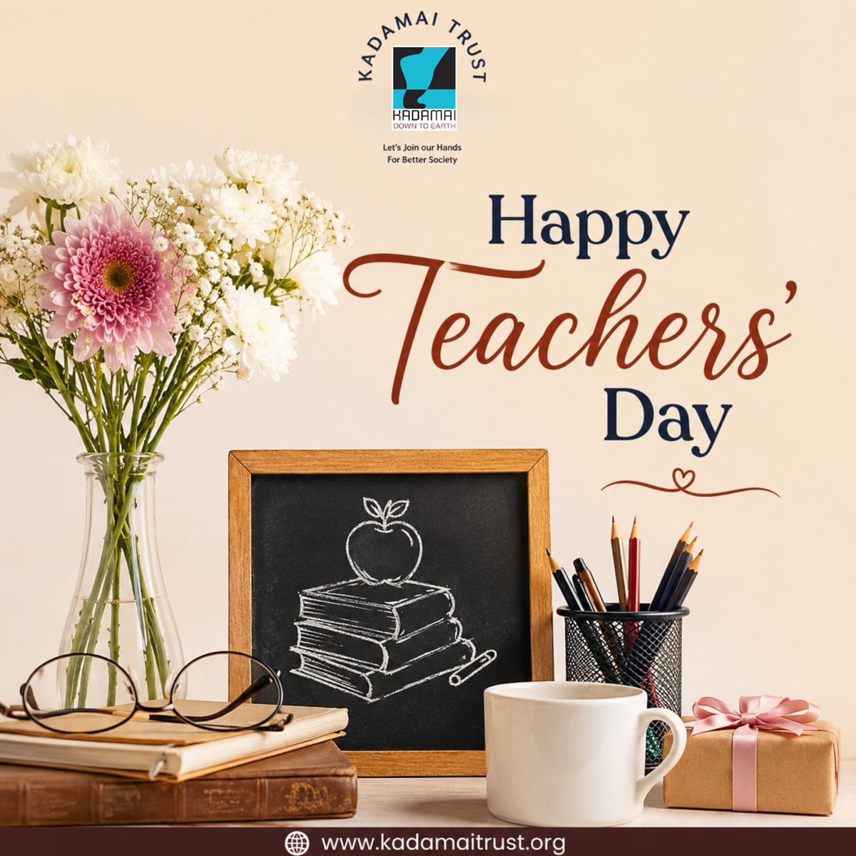 KadamaiE's tweet photo. 🌸Happy Teacher's Day! To all teachers, trainers &amp; mentors who share knowledge &amp; inspire confidence. 
At Kadamai, a skill can transform a life.We empower women across TN with free training in Tailoring, Aari, Beautician &amp; Computer #HappyTeachersDay #KadamaiTrust #WomenEmpowerment https://t.co/Z74Y80O353