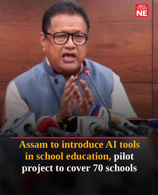 DaisyDaika's tweet photo. Attractive short update#Assam | 🤖📚 AI is coming to classrooms!Samagra Shiksha Assam partners with six firms &amp; IIT Madras to train teachers in #AI-powered lesson planning—bringing smarter tools to school education.#Education #Assam #IITMadras https://t.co/es38JcZOsD