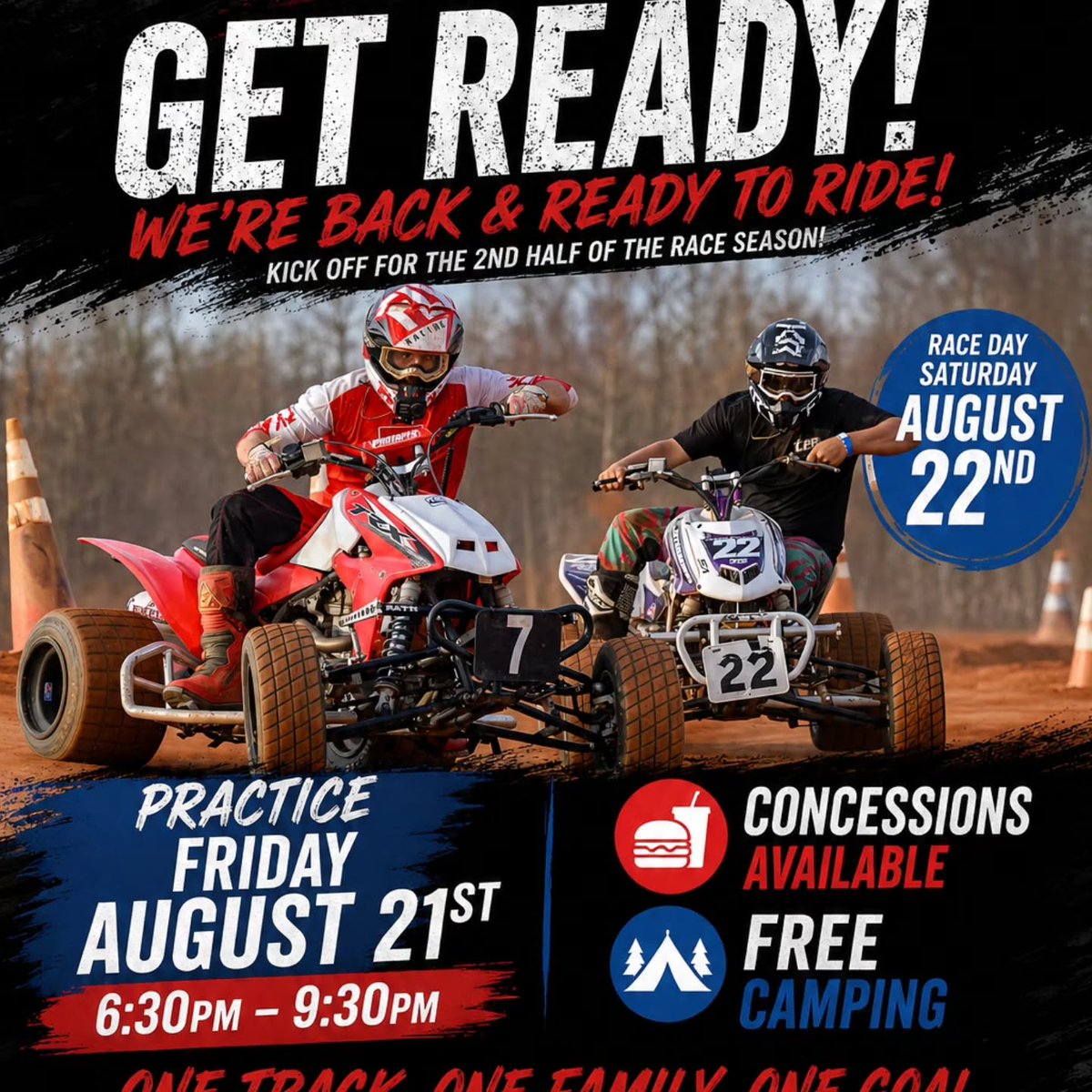HassellMatus's tweet photo. ONE WEEK TO GO! The wait is almost over! In 7 days, the second half of the 421TT race season begins. Friday, August 21: Organized practice, 6:30–9:30 PM. Free camping and VIP parking. Saturday, August 22: Round 8 race day at 421TT Yadkinville. https://t.co/BnfYNqBv2t