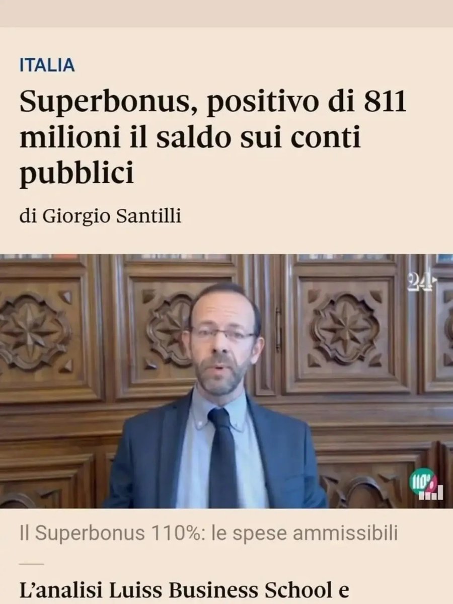 Flexgrimmy_'s tweet photo. Ma tanto non lo ammetteranno mai c'è  sempre bisogno di additare un colpevole

Vi ricordate quando la Meloni ci diceva che paga ancora per gli errori commessi dai governi precedenti, tipo i soldi spesi per il Superbonus?
Oggi viene certificato che quel provvedimento, giusto o sbagliato che fosse, ha generato introiti e non perdite per i conti dello Stato.