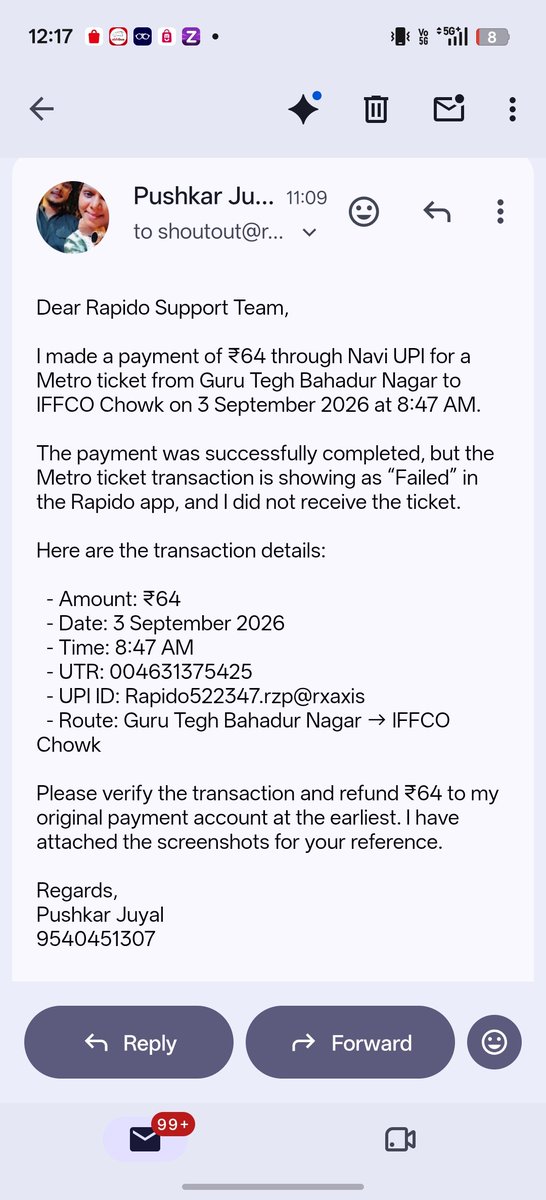 Radha95parth98's tweet photo. @BandBajaateRaho @rapidoapp_ @jagograhakjago @ICICIBank #rapido #jagograkjago  abhi tak koi reply nhi aya Rapido team ka baat 64 ki nhi hai baat support ki inko lagta hai ki Janta pagal hai please itna share kro ki. Inko thoda sharm aye mere ko pata rapido team dekh rahi hai chor https://t.co/QB4kEWEOZs