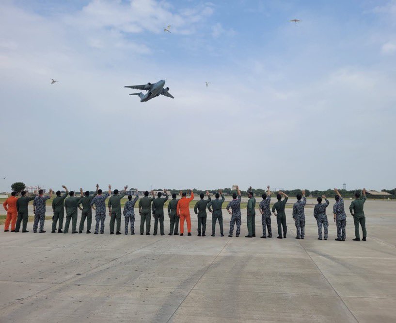 sdineshaa's tweet photo. EXERCISE VEER GUARDIAN 26 

The skies over Rajasthan set for India-Japan air power synergy ! 

Two JASDF C-2 transport aircraft have touched down at AFS Jodhpur, marking the arrival of the Japanese contingent for the 2nd edition of Ex Veer Guardian.

Scheduled from 09-22 Sep 26, the exercise will see IAF and JASDF fighter elements including Japan's F-2A Viper Zero engaging in intense air combat manoeuvring.

A major step in boosting interoperability, tactical proficiency and mutual trust under the Special Strategic & Global Partnership.

#ExerciseVeerGuardian26 #IndiaJapanFriendship