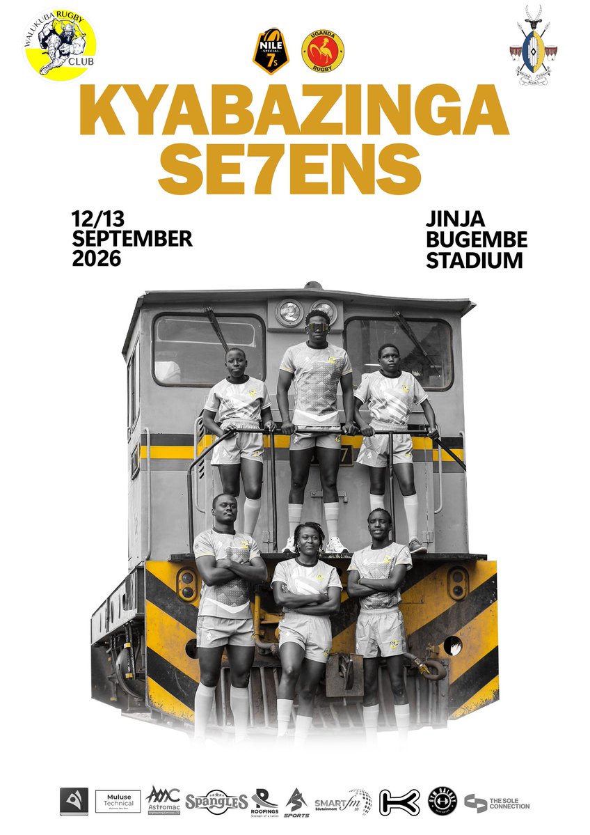 WalukubaRugbyUg's tweet photo. THE KINGDOM IS CALLING 👑🏉💛

Two days. One stage  . Nonstop action 12–13 September 2026 | Jinja, Bugembe Stadium

Come witness the collision of rugby, culture, heritage and the spirit of Busoga.

#Kyabazinga7s Where Heritage Meets the Game. 👑🔥
@KawowoSports @RoofingsGroupUG https://t.co/Zms6Le0Un5