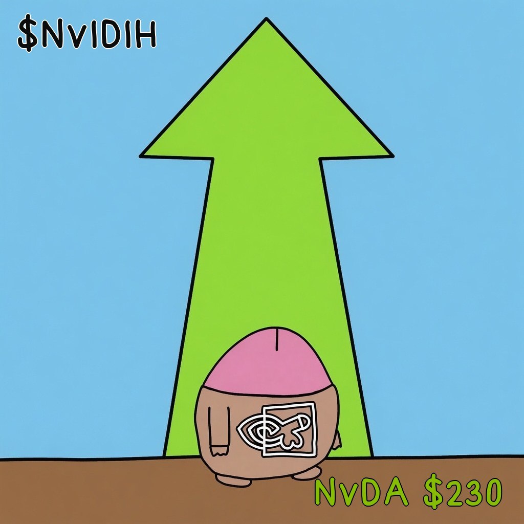 nvidih's tweet photo. NVDA ~$230. tokenized NVDA is #1 stock on robinhood chain. $NVIDIH live on da same chain. https://t.co/Wf6wggemO7