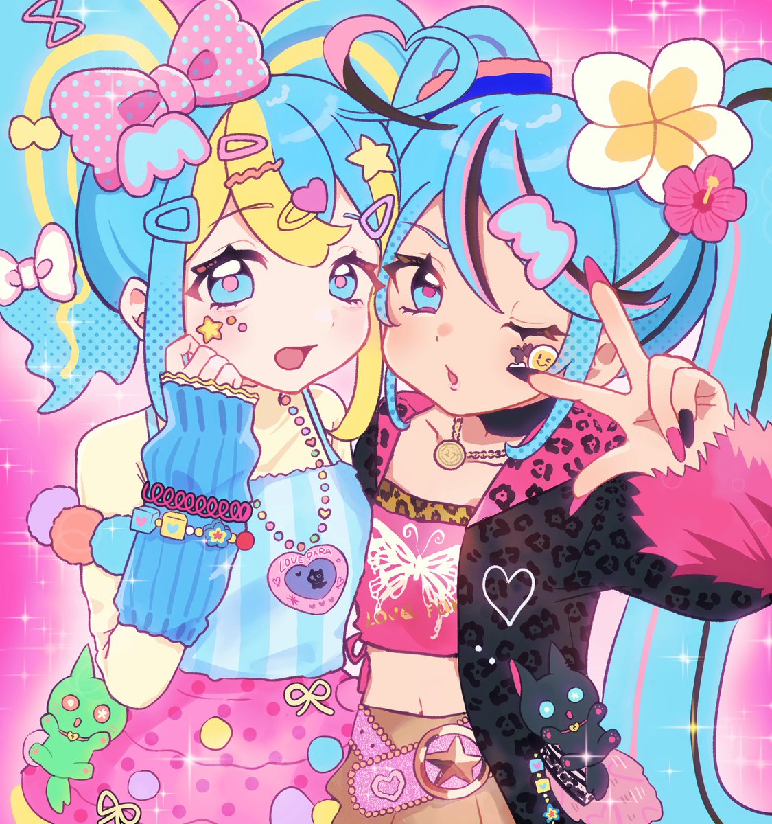 codoku_X's tweet photo. 🎀🌺ウチらDancing in 駄love💃💃
#DecoMikuArt #初音ミク #DECO27 #ラブパラ
#絵描きさんフォロバ１００ #絵描きさんと繋がりたい https://t.co/Ei3WH5PVek