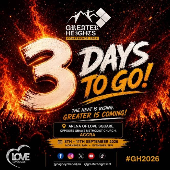 EvangelistCee's tweet photo. 3 DAYS MORE TO THE BIG DAY!

Get ready for an avalanche of miracles and a push of the supernatural to the next Level!
#GH2026
#WeAreLAC
#Christian https://t.co/K3aw6wzcSp