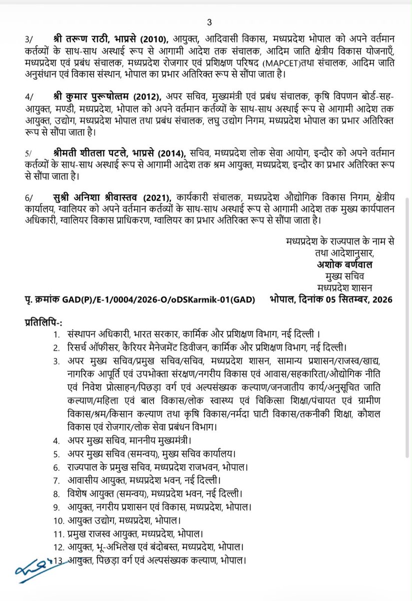 RajnitikKranti's tweet photo. एमपी: आईएएस ट्रांसफर https://t.co/C84Azva3HE